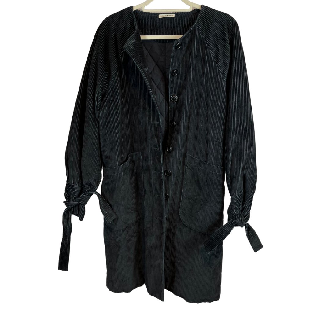 Ulla Johnson Black Dusk Corduroy Knee Length Coat Medium